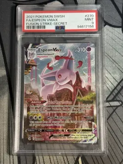 Pokemon Espeon VMAX Alternate Art Secret Rare Fusion Strike 270/264 PSA 9 2021 - Image 1