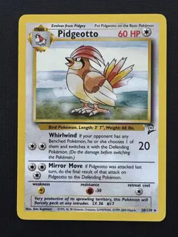 Pokemon Pidgeotto 28/130 Base Set 2 Stage 1 Regular Uncommon 60HP 20 Attack - Image 1