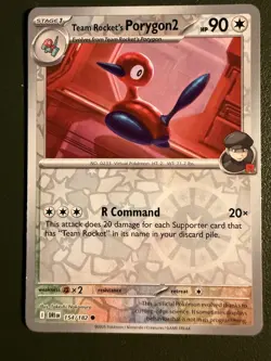 Pokemon TCG Team Rocket's Porygon2 154/182 SV10 Destined Rivals Reverse Holo NM - Image 1