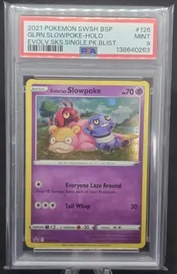 2021 POKEMON SWORD & SHIELD GALARIAN SLOWPOKE SWSH126 PROMO HOLO PSA 9 - Image 1