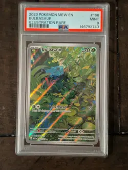 Pokemon TCG Bulbasaur Scarlet Violet 151 Illustration Rare 166/165 PSA 9 Mint - Image 1