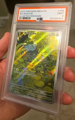 Pokemon TCG Bulbasaur Scarlet Violet 151 Illustration Rare 166/165 PSA 9 Mint - Image 2