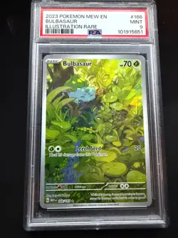 Bulbasaur 166/165 Pokemon TCG Scarlet & Violet 151 Illustration English PSA 9 - Image 1