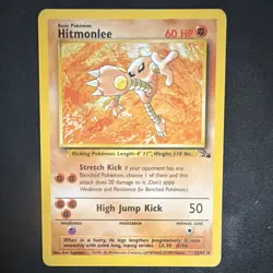 Hitmonlee Pokemon Card 22/62 Fossil 60 HP Regular Rare Unlimited 1999 - Image 1