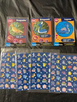 PokeTrivia Lot Of 3 Pokemon Cards Dragonite, Dragonair, And Lapses & Check Off - Image 1