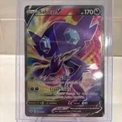 Pokemon TCG Sableye v Sword & Shield Base Set Holo Card 194/202 Full Art - Image 1