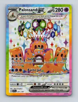 Palossand ex 221 2024 Pokemon Surging Sparks Full Art Ultra Rare Card NM+ - Image 1