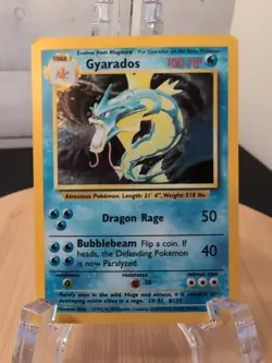 Gyarados Holo Base Set 6/102 Pokemon Card WOTC - MP - Image 1