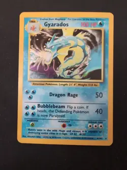 Gyarados Holo Base Set 6/102 Pokemon Card WOTC - MP - Image 2