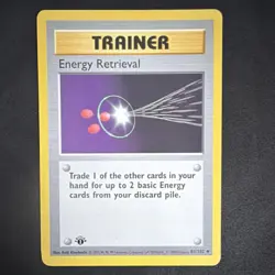Pokemon Energy Retrieval 81/102 Base Set 1st Edition Uncommon 1999 - Image 1