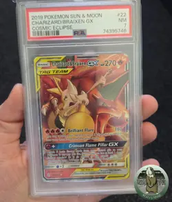 Charizard Braixen GX 22/236 Cosmic Eclipse Card PSA 7 Pokemon TCG - Image 1