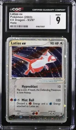 CGC 9 MINT Latias 93/97 Holo 2003 Pokemon EX Dragon - Image 1