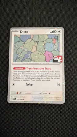 Pokemon TCG Ditto Prize Pack Series 6 Pokemon 151 132/165 Cosmos Holo NM - SWIRL - Image 1