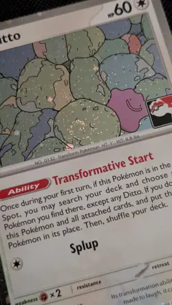 Pokemon TCG Ditto Prize Pack Series 6 Pokemon 151 132/165 Cosmos Holo NM - SWIRL - Image 2