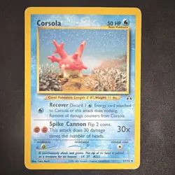 Corsola Pokemon Card 37/75 Neo Discovery 50 HP Regular 1st Edition Uncommon - Image 1
