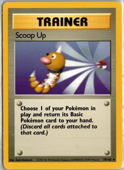 Pokemon Scoop Up 78/102 Base Set Rare Trainer Regular LP WOTC 1999 - Image 1