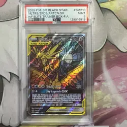 2019 POKEMON SM BLACK STAR PROMO FULL ART MOLTRES & ZAPDOS & ARTICUNO GX PSA 9 - Image 1