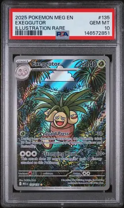 2025 POKEMON MEG EN-MEGA EVOLUTION ILLUSTRATION RARE #135 EXEGGUTOR PSA 10 - Image 1