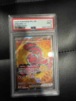 2025 POKEMON PFL EN-PHANTASMAL FLAMES ULTRA RARE #110 ORICORIO EX PSA 9 - Image 1