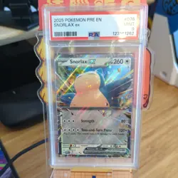2025 POKEMON PRISMATIC EVOLUTIONS SPECIAL COLLECTION #076 SNORLAX EX PSA 9 - Image 1