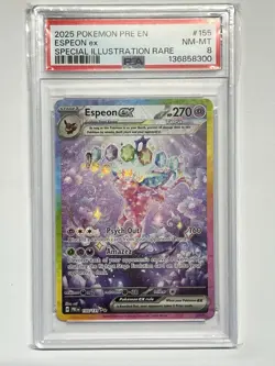 ESPEON EX 2025 POKEMON PRISMATIC SPECIAL ILLUSTRATION RARE 155/131 PSA 8 Q5677 - Image 1