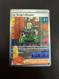 Pokemon TCG Lt Surge’s Bargain 185/132 Special Illustration Rare Mega Evolution - Image 1