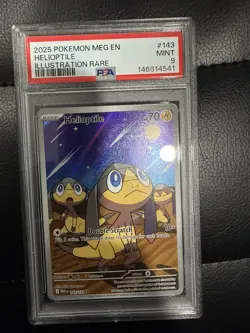 2025 POKEMON MEG EN-MEGA EVOLUTION ILLUSTRATION RARE #143 HELIOPTILE PSA 9 - Image 1