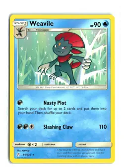 WEAVILE 44/236 COSMIC ECLIPSE NON HOLO RARE POKEMON TCG NM - Image 1