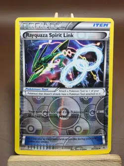 HP POKEMON RAYQUAZA SPIRIT LINK 87/108 REVERSE HOLO TRAINER ROARING SKIES - Image 1