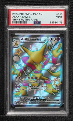 Shiny Ultra Rare - Alakazam ex Pokemon Scarlet & Violet Paldean Fates PSA 9 MINT - Image 1