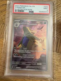 POKEMON TCG Paldea Evolved Tyranitar Illustration Rare 222/193 PSA9 - Image 1