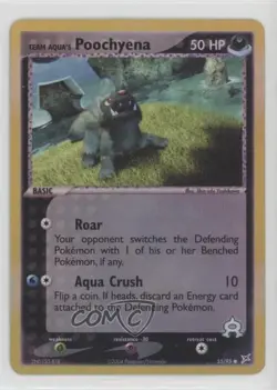 Team Aqua's Poochyena Reverse Foil Pokemon EX Magma vs Aqua #55 2004 - Image 1