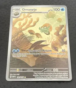 Omanyte 180/165 Illustration IR [MEWen] Pokemon 151 Holo Rare Near Mint NM - Image 2