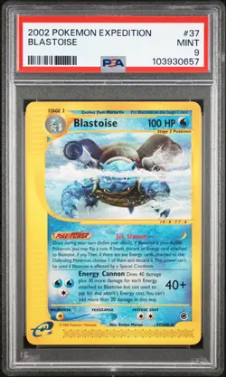 2002 POKEMON EXPEDITION #37 BLASTOISE PSA 9 - Image 1