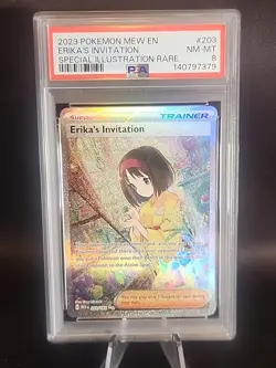 2023 Pokemon Mew 151 Erika's Invitation Special Illustration Rare 203/165 PSA 8 - Image 1