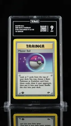 MASTER BALL - 2000 WOTC POKEMON #116/132 GYM CHALLENGE - 1ST EDITION [TAG 9] - Image 1
