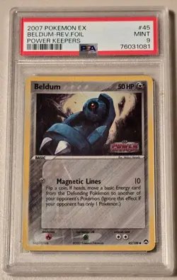 2007 Pokemon EX Power Keepers Beldum Reverse Holo #45 PSA 9 *SLAB DAMAGE READ* - Image 1