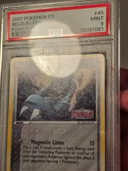 2007 Pokemon EX Power Keepers Beldum Reverse Holo #45 PSA 9 *SLAB DAMAGE READ* - Image 3