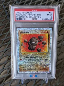 Pokemon Legendary Collection Reverse Holo Geodude #77/110 PSA 9 MINT - Image 1