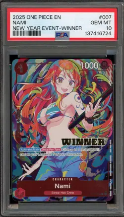 One Piece CCG Nami New Year Event Winner ST01-007 PSA 10 Gem Mint - Image 1