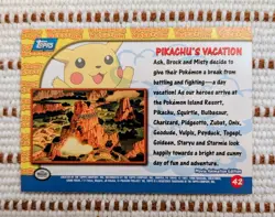 Pikachu's Vacation #42 Topps Pokemon The First Movie Card Blue LP+ - Image 2