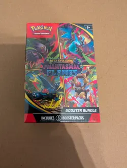 Pokemon TCG Mega Evolution Phantasmal Flames Booster Bundle Sealed 6 Packs - Image 1