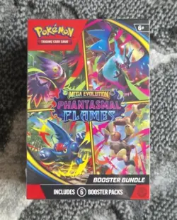 New/Sealed Pokemon TCG: Mega Evolution Phantasmal Flames Booster Bundle 6 Pack - Image 1