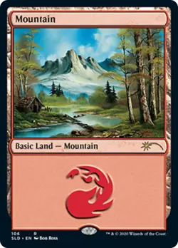 Mountain (Secret Lair Bob Ross 106) FOIL Promo NM Basic Land MAGIC CARD ABUGames - Image 1