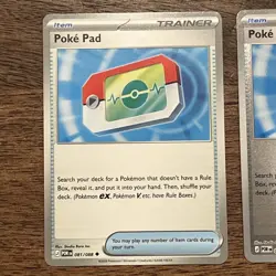 081/088 Poke Pad & Rev Holo Pokemon Card Perfect Order - Image 2
