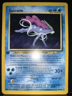 Pokemon Suicune Neo Revelation Card 27/64 1st Edition Vintage 2000 Naoyo Kimura - Image 1