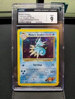 CGC 9 MINT Pokemon Misty’s Seadra Gym Heroes League Prerelease Promo 009/132 - Image 1
