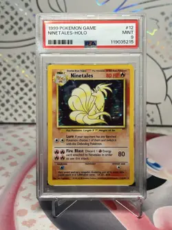 1999 Pokemon Ninetales Holo Rare Base Set #12 PSA 9 Mint - Image 1