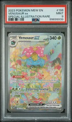 2023 POKEMON MEW EN-151 SPECIAL ILLUSTRATION RARE #198 VENUSAUR EX PSA 9 - Image 1