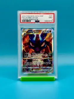 PSA 9 - 2023 Pokemon, SWSH BSP, FA/ Lucario VSTAR, Crown Zenith ETB - Image 1